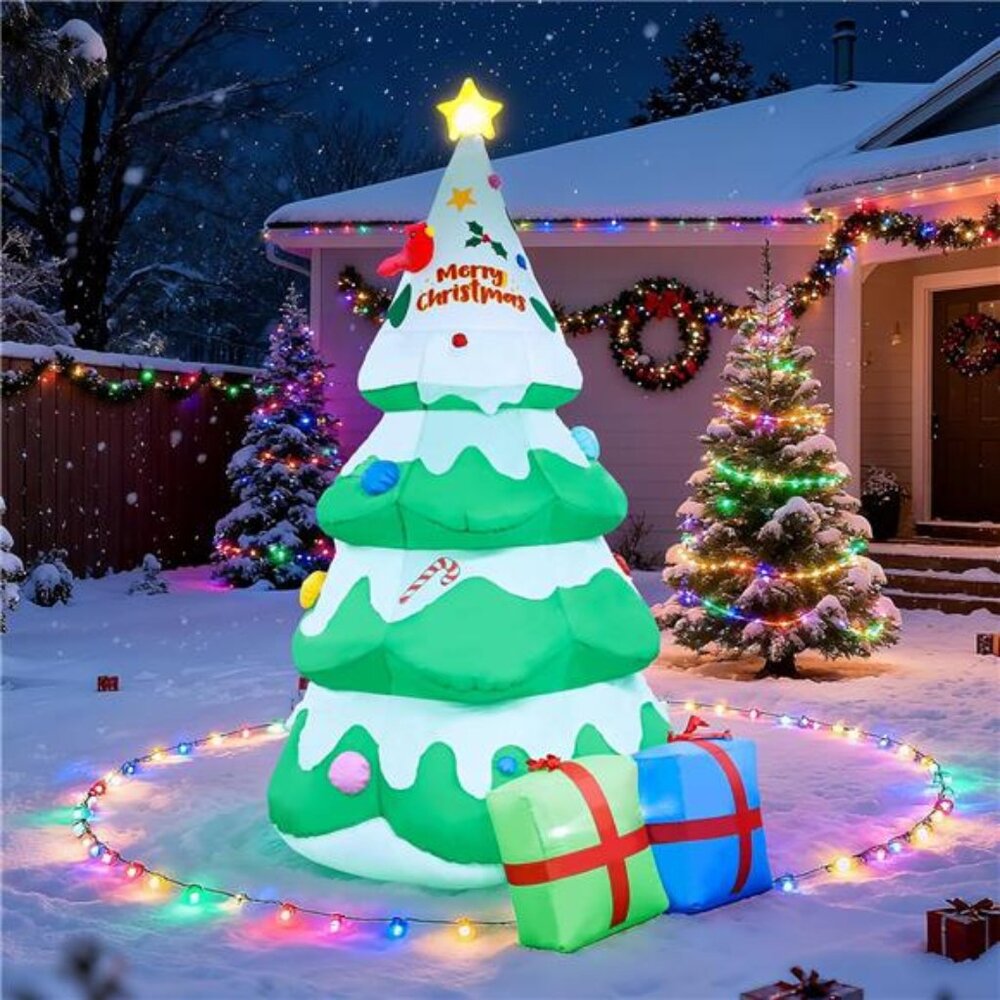 8 FT Christmas Inflatables Tree Decorations Outdoor - Blow Up Christmas